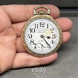 1944 Hamilton Railway Special 992B 16S 21 Jewels Gold Filled Pocket Watch RARE