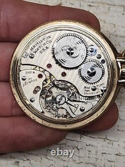 1945 Hamilton 21J 16s 10k Gold Filled 992B Railroad Railway Special Pocket Watch