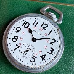 1945 Hamilton 992B 16S U. S. ORD Dept. WWII Military 24 Hour Dial Pocket Watch