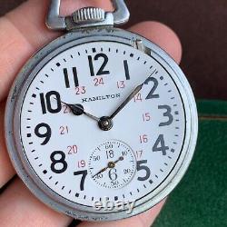 1945 Hamilton 992B 16S U. S. ORD Dept. WWII Military 24 Hour Dial Pocket Watch