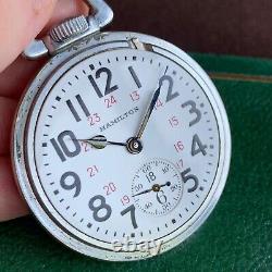 1945 Hamilton 992B 16S U. S. ORD Dept. WWII Military 24 Hour Dial Pocket Watch