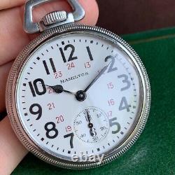 1945 Hamilton 992B 16S U. S. ORD Dept. WWII Military 24 Hour Dial Pocket Watch