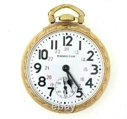 1946 Hamilton 992B 21J Railroad Pocket Watch With Canadian RR Dial EXCELLENT