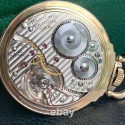1946 Hamilton 992B in Model 11 Display Case 16S 21 Jewels Pocket Watch Serviced