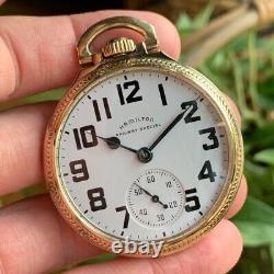 1948 Hamilton 992B Railway Special 16S 21 Jewels Pocket Watch Serviced