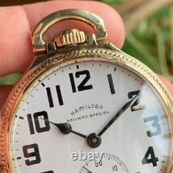 1948 Hamilton 992B Railway Special 16S 21 Jewels Pocket Watch Serviced