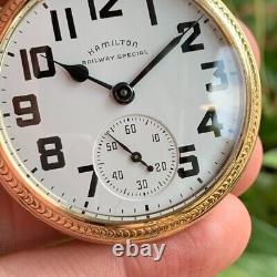 1948 Hamilton 992B Railway Special 16S 21 Jewels Pocket Watch Serviced