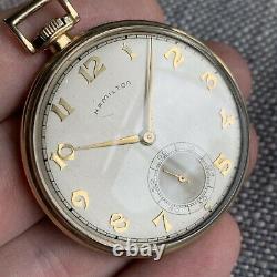 1949 Hamilton Grade 917 Arabic Dial 14K Gold Filled Pocket Watch 10S, 17 Jewels