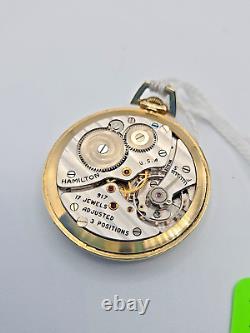 1949 Men's 917 HAMILTON 17j 10s Pocket Watch Wadsworth 14kt Gold Filled Case