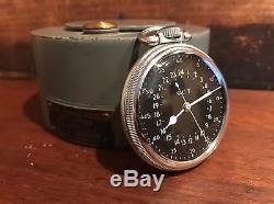 1950 Hamilton GCT 22j WWII 4992B Military Navy Army Pocket Watch Air Mans Case