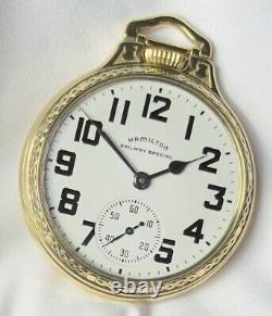 1950 Hamilton Grd 992B Mod 5 16s 21j RG Pocket Watch withChicago Bears Bob Moser