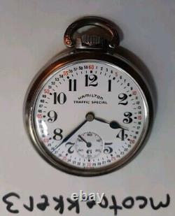 1950's Hamilton Traffic Special I Montgomery Dial 16s 17j Pocket Watch Grade 669