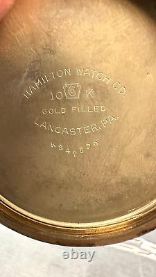 1951 Hamilton 950b Size 16 23j Railroad Pocket Watch, 10k Gf Case (0235)