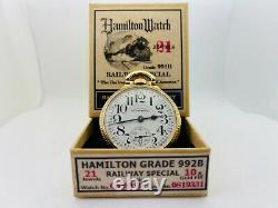 1951 Hamilton Railway Special 992B 21J Pocket Watch in 10K GF Case c1951 With Box