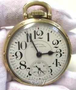 1952 Hamilton Railway Special 950b #s16213 Size 16 Pocket Watch 23 Jewels 10k Gf