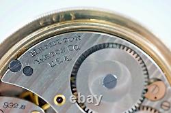 1953 Hamilton Railroad Grade 992B Model 5 21J 16S 6 Positions Pocket Watch Runs