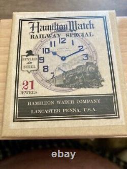1955 Hamilton 992b Model 5 Railroad Antique Stainless Steel Dual Time Zone