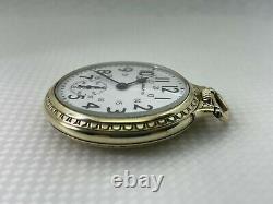 1956 Hamilton 992B RR Pocket Watch 24hr. Dail 21j 16s 14KGF BOC Case SERVICED