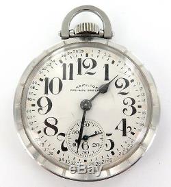 1957 Hamilton Railway Special 992b 16s 21j Montgomery Dial S/steel Pocket Watch