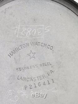 1964 Hamilton 992 B 21 Jewel Railroad Stainless Steel 16S Pocket Watch WORKS