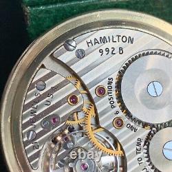 1970 Hamilton Grade 992B 16S 21J Gold Filled Case Pocket Watch Mint & Serviced