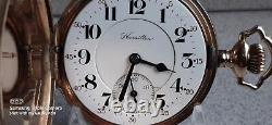 3 Star Rare Antique Hamilton 965 Railroad Grade Hunter Pocket Watchkeeps Time