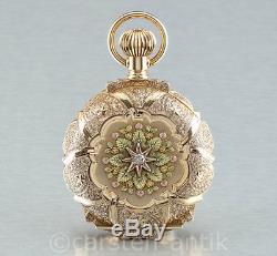 5 Oz Diamond set Splendor 14 gold 18 Size 21 Jewel Hamilton g. 941 Pocket watch