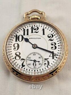 #641 Hamilton 23J 950 Pocket Watch BOC Case & Extra Display Case Back Mont Dial