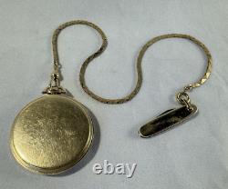 917 HAMILTON 17j Pocket Watch Wadsworth 14kt Gold Filled Working withChain+Knife