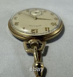 917 HAMILTON 17j Pocket Watch Wadsworth 14kt Gold Filled Working withChain+Knife