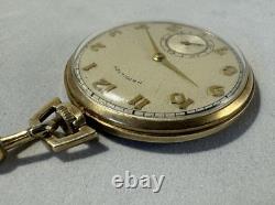 917 HAMILTON 17j Pocket Watch Wadsworth 14kt Gold Filled Working withChain+Knife