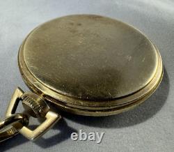 917 HAMILTON 17j Pocket Watch Wadsworth 14kt Gold Filled Working withChain+Knife