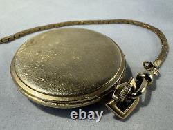 917 HAMILTON 17j Pocket Watch Wadsworth 14kt Gold Filled Working withChain+Knife