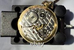 917 HAMILTON 17j Pocket Watch Wadsworth 14kt Gold Filled Working withChain+Knife