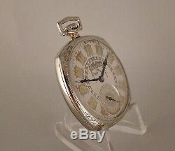 96 YEARS OLD HAMILTON 922 23j 14k GOLD FILLED OPEN FACE 12s GREAT POCKET WATCH