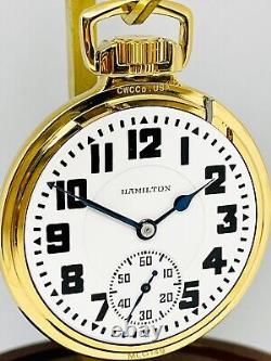 AMAZING 1934 Hamilton 16S 21J Grade 992E Clear Back Mainliner Pocket Watch