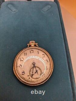 ANTIQUE HAMILTON 910 17 JEWEL 12 SIZE POCKET WATCH To Fix. Hands Move Freely