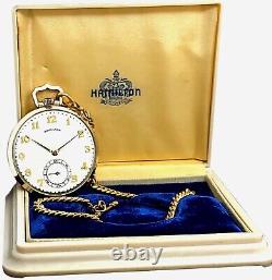 Antique 10-K Gold Filled Pocket Watch Hamilton 917 In Factory BACKLIT Box