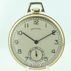 Antique 10 Size Hamilton 17 Jewel Mechanical Pocket Watch Grade 917 14k GF Runs