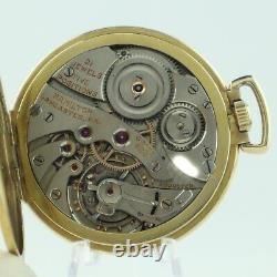 Antique 12 Size Model 400 Hamilton 21 Jewel Manual Wind Pocket Watch 14k GF Runs