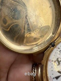 Antique 14K Hamilton 21 Jewel Pocket Watch Solid Gold