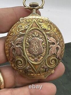 Antique 14K Hamilton 21 Jewel Pocket Watch Solid Gold