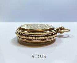 Antique 14k Gold Hamilton Pocket Watch Size 18s 17 Jewels Double Sunk 124.2 Grms
