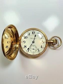 Antique 14k Gold Hamilton Pocket Watch Size 18s 17 Jewels Double Sunk 124.2 Grms