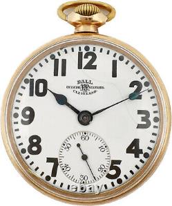 Antique 16S Ball Official Standard 21 Jewel Railroad Pocket Watch Hamilton 999P