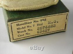 Antique 16s Hamilton 992 Rail Road pocket watch. Made 1930, With Original Box