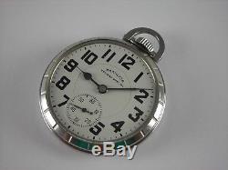 Antique 16s Hamilton 992B Rail Road 21j pocket watch. Made 1950. Stainless Steel