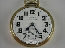 Antique 16s Hamilton 992B Rail Road pocket watch. 1944. Gold filled Hamilton case