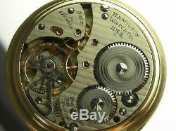 Antique 16s Hamilton 992B Rail Road pocket watch. 1944. Gold filled Hamilton case