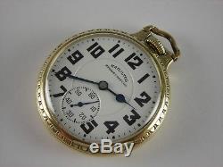 Antique 16s Hamilton 992B Rail Road pocket watch. Made 1940, Wadsworth case